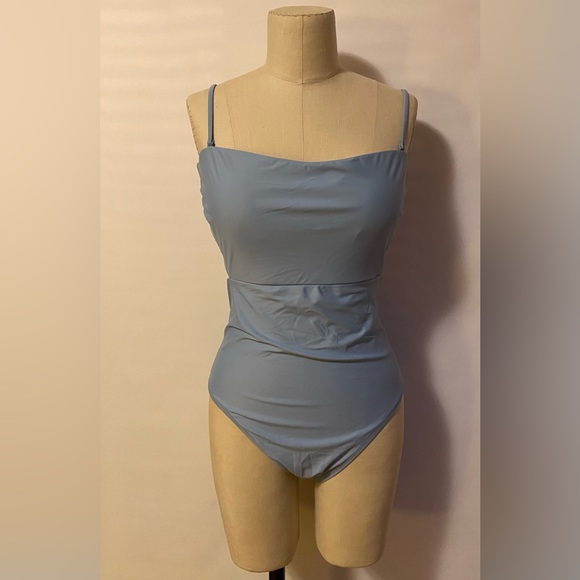 NWT J. Crew 14 One Piece Cut out Blue Swimsuit - Picture 2 of 7